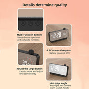 Multi-Functional LED Screen Mirror Charging Alarm Clock Reminder Visual Timer(Black)