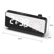 Multi-Functional LED Screen Mirror Charging Alarm Clock Reminder Visual Timer(Black)