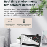 Multi-Functional LED Screen Mirror Charging Alarm Clock Reminder Visual Timer(Black)