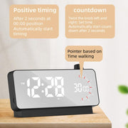 Multi-Functional LED Screen Mirror Charging Alarm Clock Reminder Visual Timer(Black)