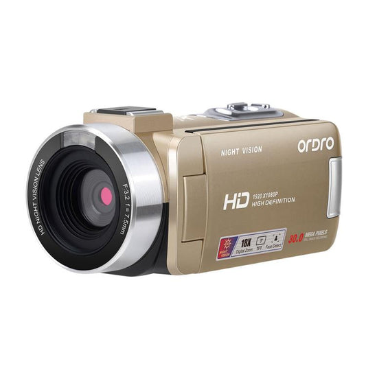Ordro 1080P 30fps HD Night Vision Infrared Digital Camera(Gold) - free shipping - PMC Jewellery - Order now!