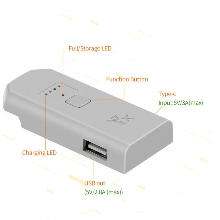 For DJI Neo Drone YX Battery Charger USB-C/Type-C Port Battery Manager(Gray)