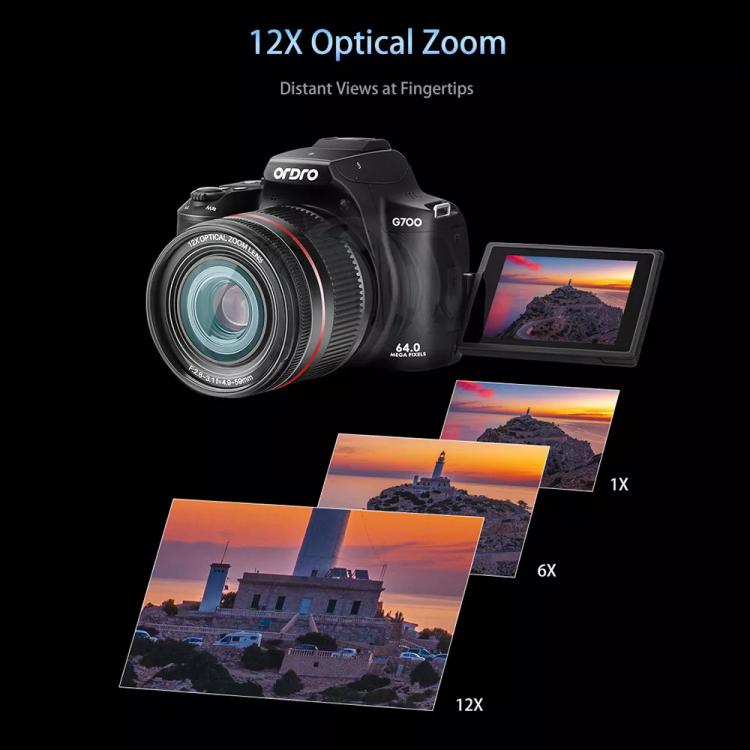 Ordro 4K Ultra HD Rotating Screen Optical Zoom Digital Camera - free shipping - PMC Jewellery - Order now!