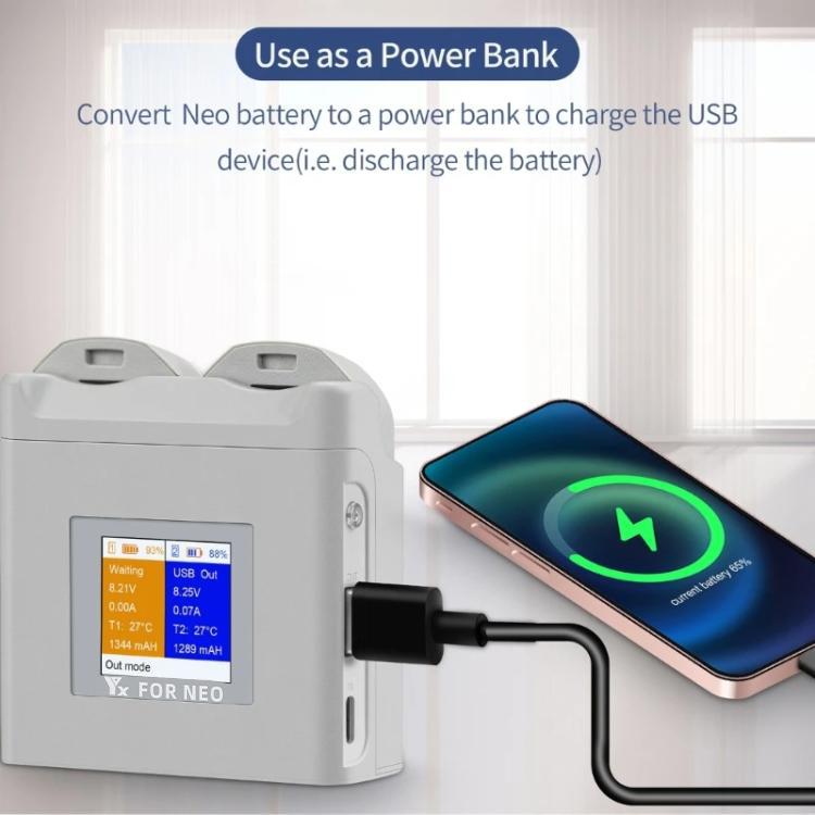 For DJI Neo Drone YX Color Screen Battery Charger Charge 2 Batteries(Gray) - free shipping - PMC TechLife - Order now!