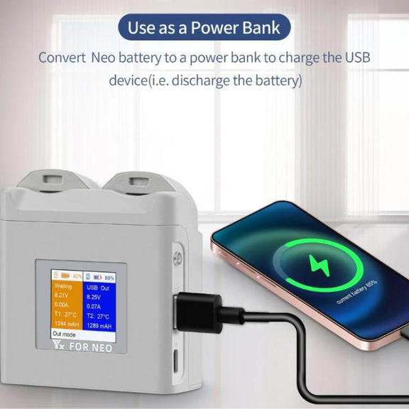 For DJI Neo Drone YX Color Screen Battery Charger Charge 2 Batteries(Gray)