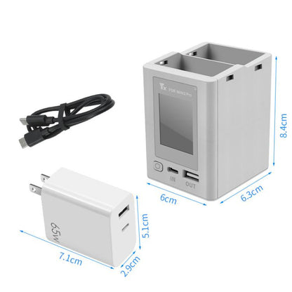 For DJI Mini 4 Pro / Mini 3 Pro / Mini 3 YX Color Screen Dual-way Charger Battery Manager  With 65W US Plug - free shipping - PMC Jewellery - Order now!