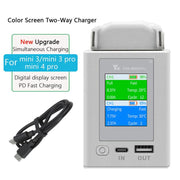 For DJI Mini 4 Pro / Mini 3 Pro / Mini 3 YX Color Screen Dual-way Charger Battery Manager With 65W EU Plug