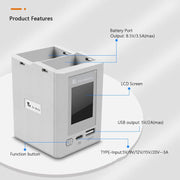 For DJI Mini 4 Pro / Mini 3 Pro / Mini 3 YX Color Screen Dual-way Charger Battery Manager With 65W EU Plug
