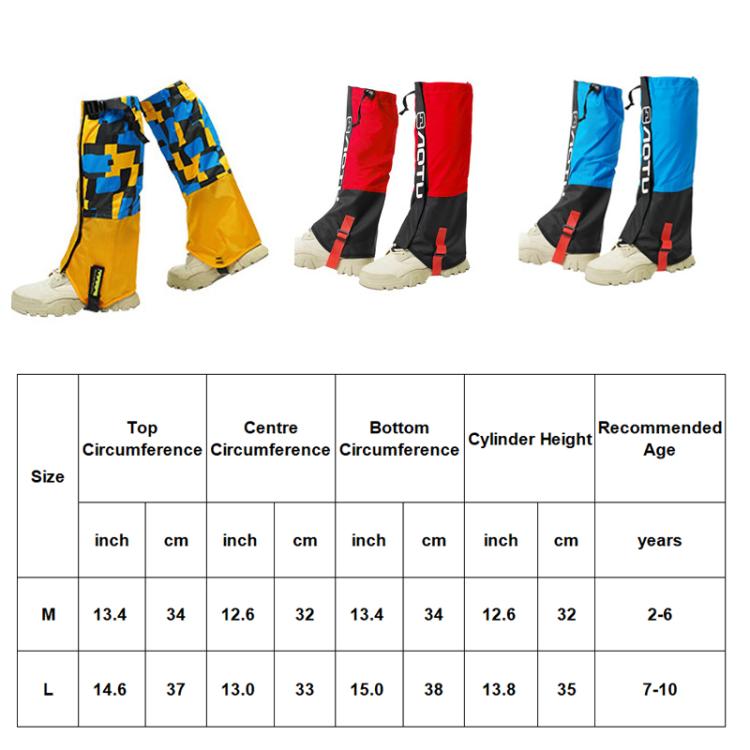 AOTU  AT8913 1pair Children Riding Skiing Water-resistant Calf Protectors Outdoor Sandproof Shoes Covers, Color: Blue Cat With Fleece L