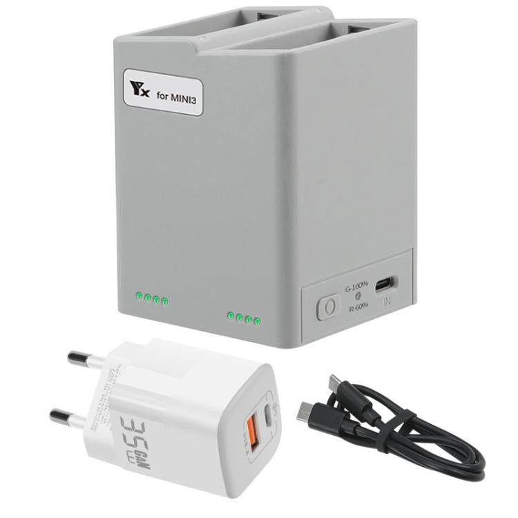For DJI Mini 4 Pro / Mini 3 Pro / Mini 3 YX  Dual-Way Charger Battery Manager With 35W EU Plug - free shipping - PMC Jewellery - Order now!