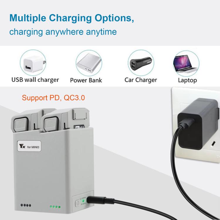 For DJI Mini 4 Pro / Mini 3 Pro / Mini 3 YX  Dual-Way Charger Battery Manager With 35W US Plug