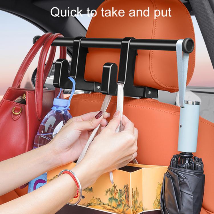 Universal Car Seat Back Double Hooks Umbrella Clothing Storage Rack(Black) - Auto Fastener & Clips by PMC TechLife | Online Shopping South Africa | PMC TechLife | Buy Now Pay Later Mobicred