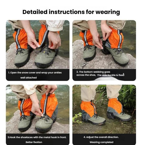AOTU AT8917 1pair With Reflective Strip Outdoor Mountaineering Hiking Snowproof Footwear Desert Sandproof Shoe Covers(Blue)