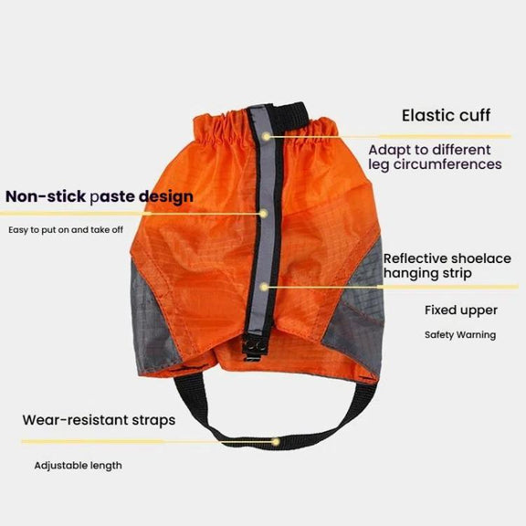 AOTU AT8917 1pair With Reflective Strip Outdoor Mountaineering Hiking Snowproof Footwear Desert Sandproof Shoe Covers(Orange)
