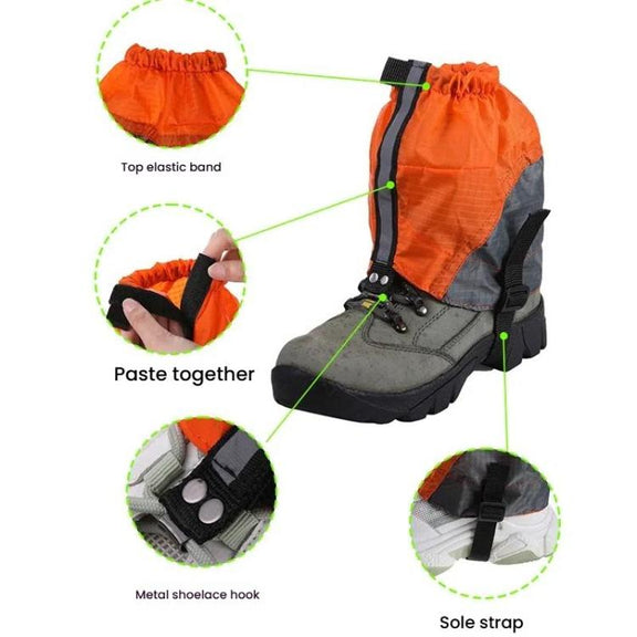 AOTU AT8917 1pair With Reflective Strip Outdoor Mountaineering Hiking Snowproof Footwear Desert Sandproof Shoe Covers(Blue)
