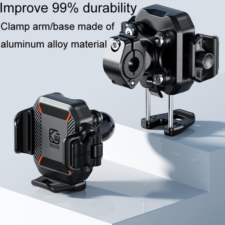 Kewig M33-C1 Outdoor Motorcycle Bike Riding Anti-Theft Shock Absorbing Cell Phone Holder(Standard Handlebar)