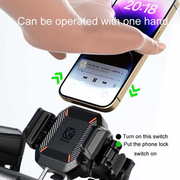 Kewig M33-C3 Outdoor Motorcycle Bike Riding Anti-Theft Shock Absorbing Cell Phone Holder(Rearview Mirror Lever)