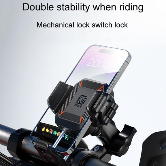 Kewig M33-C3 Outdoor Motorcycle Bike Riding Anti-Theft Shock Absorbing Cell Phone Holder(Rearview Mirror Lever)