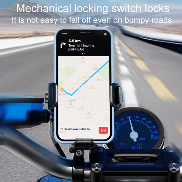 Kewig M33-A5 Outdoor Riding Shock Absorbing Anti-Theft 15W QI Wireless Charger Cell Phone Mounting Bracket(Horizontal Bar Model) - free shipping - PMC Jewellery - Order now!
