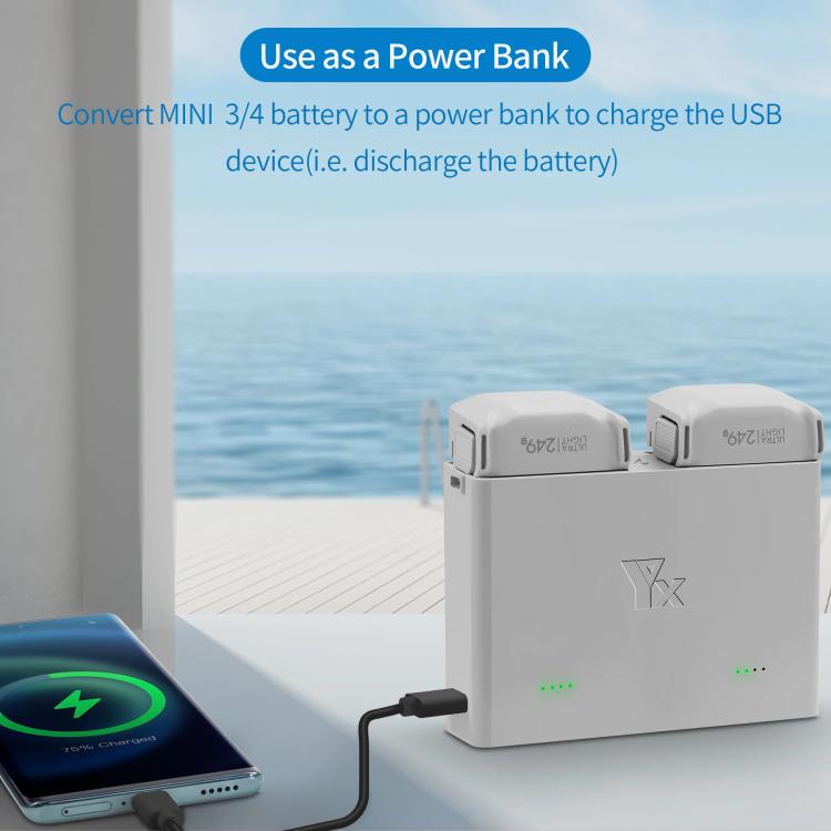 For DJI Mini 4 Pro / Mini 3 Pro / Mini 3 YX  Two-Way Charger Battery Manager(Silver)
