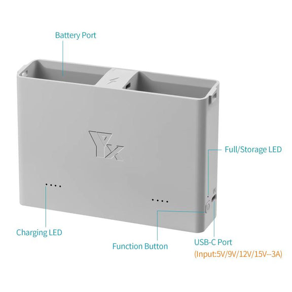 For DJI Mini 4 Pro / Mini 3 Pro / Mini 3 YX  Two-Way Charger Battery Manager(Silver)