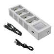 For DJI Mini 4 Pro / Mini 3 Pro / Mini 3 YX Four-Way Color Screen Charger Battery Manager(Light Gray) - free shipping - PMC TechLife - Order now!