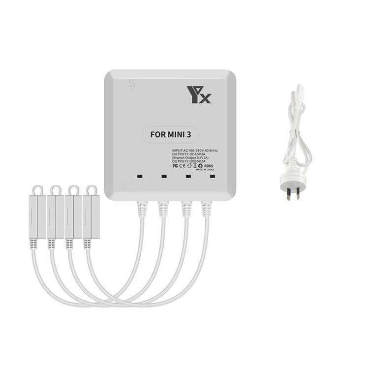 For DJI Mini 4 Pro / Mini 3 Pro / Mini 3 Drone YX 4-way Charger Battery Butler AU Plug - free shipping - PMC TechLife - Order now!