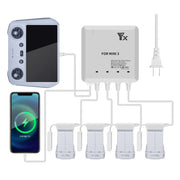 For DJI Mini 4 Pro / Mini 3 Pro / Mini 3 Drone YX 4-way Charger Battery Butler US Plug