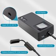 For DJI Air 3S /Air 3 YX Digital Display Car Charger Charge 2 Batteries At the Same Time(Black)