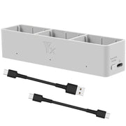 For DJI Avata 2 YX Charger 3-way Charging Butler Supports PD 65W(Silver Gray)