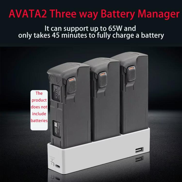 For DJI Avata 2 YX Charger 3-way Charging Butler Supports PD 65W(Silver Gray) - free shipping - PMC TechLife - Order now!