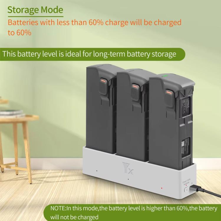 For DJI Avata 2 YX Charger 3-way Charging Butler Supports PD 65W(Silver Gray) - free shipping - PMC Jewellery - Order now!