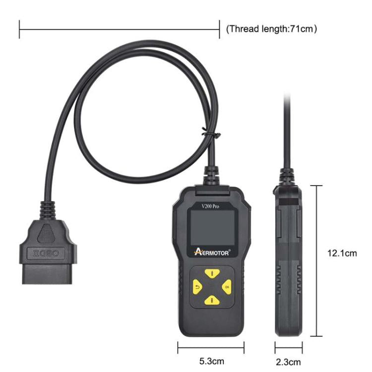 AERMOTOR V200PRO Car Troubleshooter Engine Inspection Scanner Readout Card ELM327 Battery Inspection Tool(Black) - free shipping - PMC Jewellery - Order now!