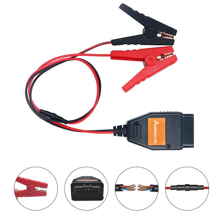 AERMOTOR Car ECU OBD2 Connector Battery Charging Clip Emergency Power Off Protector(Red Black) - Booster Cable & Clip by AERMOTOR | Online Shopping South Africa | PMC Jewellery | Buy Now Pay Later Mobicred