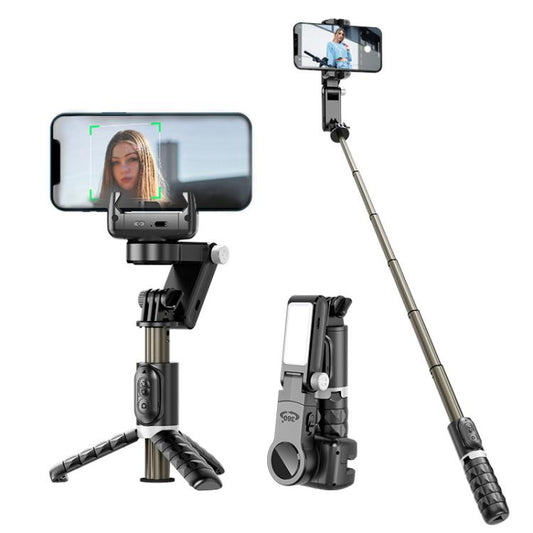 TokQi Q18 Desktop Wireless Remote Control Handheld Gimbal Stabilizer Fill Light Selfie Stick Tripod(Black) - free shipping - PMC Jewellery - Order now!