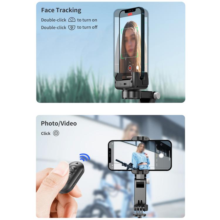 TokQi Q18 Desktop Wireless Remote Control Handheld Gimbal Stabilizer Fill Light Selfie Stick Tripod(Black) - free shipping - PMC Jewellery - Order now!