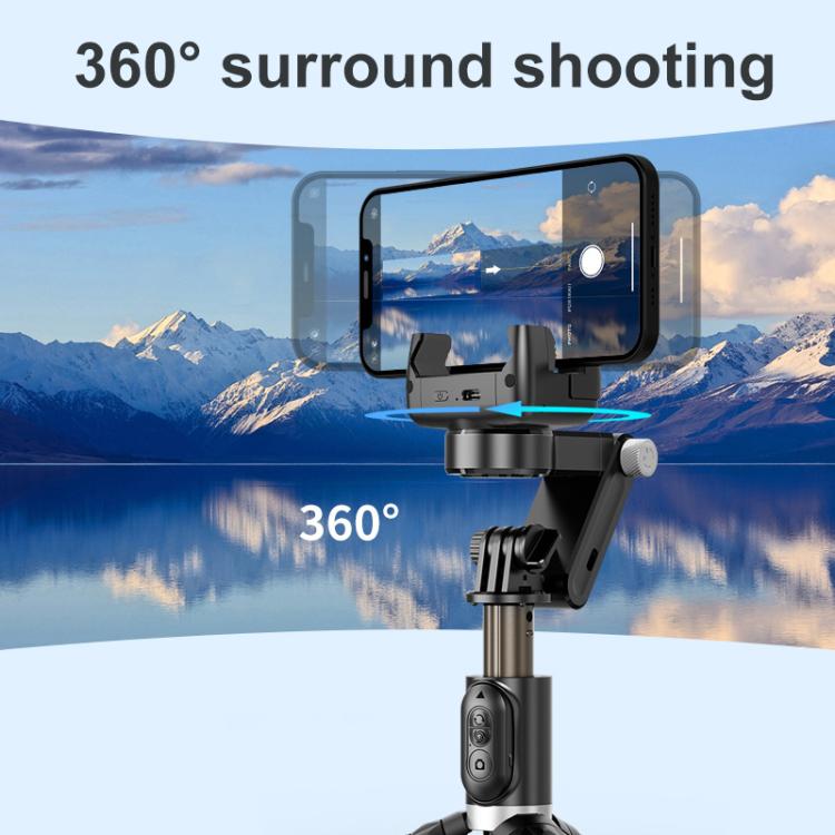 TokQi Q18 Desktop Wireless Remote Control Handheld Gimbal Stabilizer Fill Light Selfie Stick Tripod(Black) - free shipping - PMC Jewellery - Order now!
