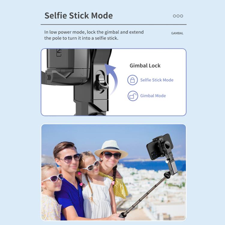 TokQi Q18 Desktop Wireless Remote Control Handheld Gimbal Stabilizer Fill Light Selfie Stick Tripod(Black) - free shipping - PMC Jewellery - Order now!