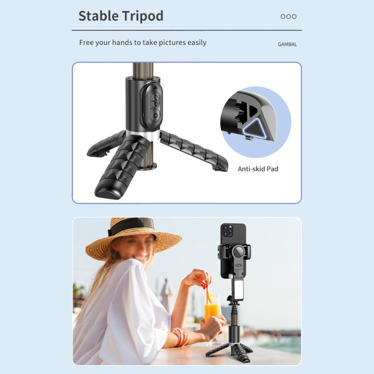 TokQi Q18 Desktop Wireless Remote Control Handheld Gimbal Stabilizer Fill Light Selfie Stick Tripod(Black) - free shipping - PMC Jewellery - Order now!