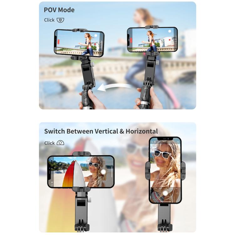TokQi Q18 Desktop Wireless Remote Control Handheld Gimbal Stabilizer Fill Light Selfie Stick Tripod(Black) - free shipping - PMC Jewellery - Order now!