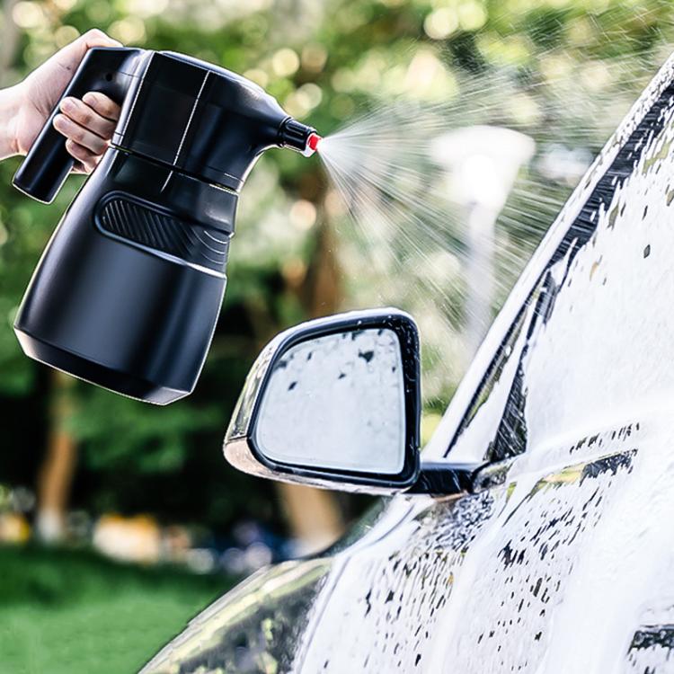 2L Car Washing Electrical Foam Sprayer Rechargeable Pressurized PA Kettle(Black Orange)