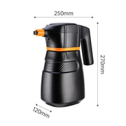 2L Car Washing Electrical Foam Sprayer Rechargeable Pressurized PA Kettle(Black Orange)