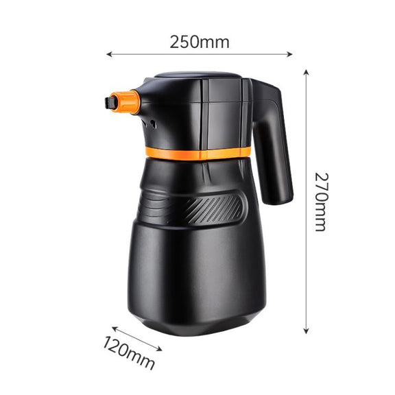 2L Car Washing Electrical Foam Sprayer Rechargeable Pressurized PA Kettle(Black Orange)