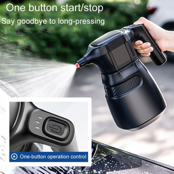 2L Car Washing Electrical Foam Sprayer Rechargeable Pressurized PA Kettle(Black Orange)