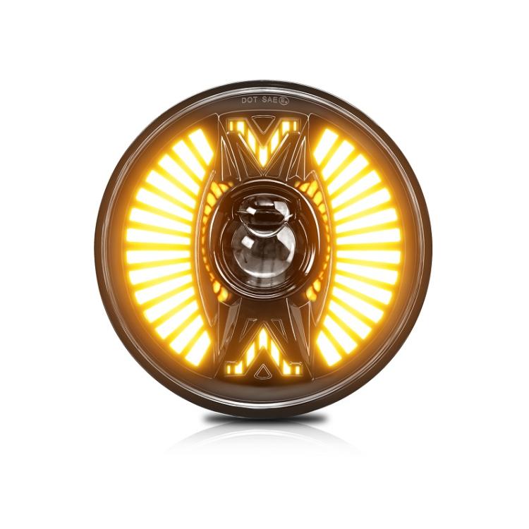 7 Inch Round Lens With Tangent Fan-Shaped Angel Eye Headlights(H4) - free shipping - PMc TechLife - Order now!