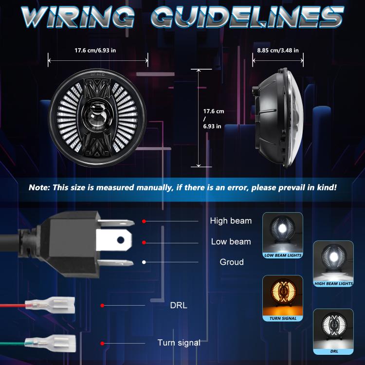 7 Inch Round Lens With Tangent Fan-Shaped Angel Eye Headlights(H4) - free shipping - PMc TechLife - Order now!