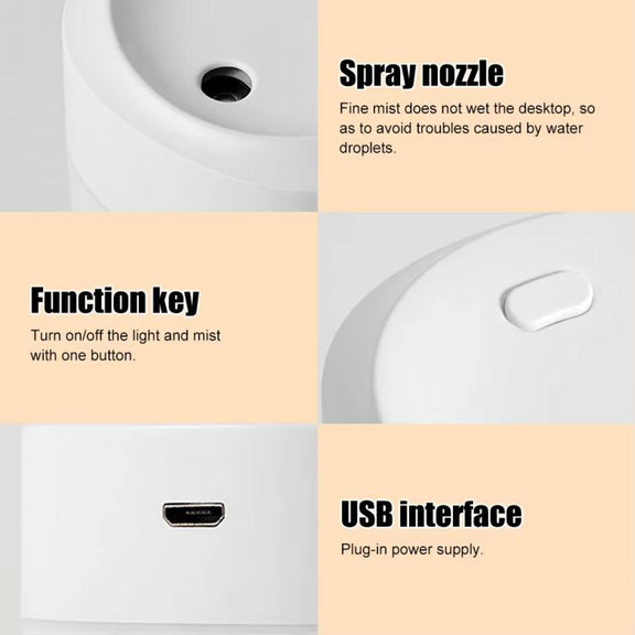 200ml Dazzling Mini USB Humidifier Desktop Car Home Air Humidifier(Pink)
