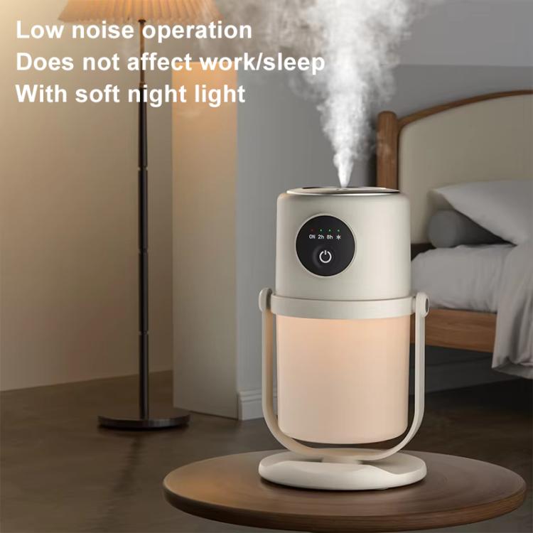 USB Intelligent Home Large Capacity Humidifier With Night Light Small Air Purifier, Color: Beige+Base - free shipping - PMC TechLife - Order now!