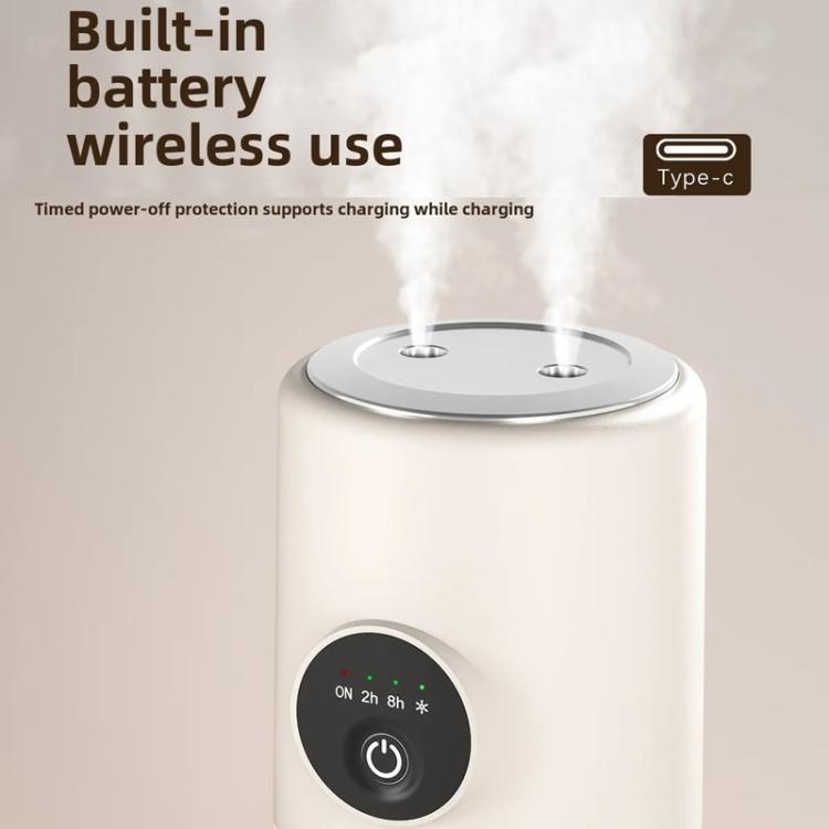 Desktop Dual Port Humidifier Portable Mini Air Purifier With Nightlight, Color: White+Base