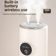 Desktop Dual Port Humidifier Portable Mini Air Purifier With Nightlight, Color: Beige+Base